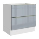 Ver imagem 1 de Balcão de Cozinha 80 cm 2 Gavetas (sem Tampo) Branco/Cinza Lux Madesa