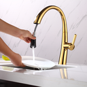 Ver imagem 5 de Torneira Monocomando Dourada Gold Ducha Extensível Spray Chuveirinho Luxo Cozinha Área Gourmet Inova