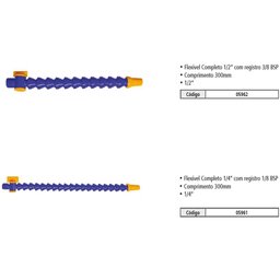 Flexível Plástico - 1/4" com Registro Bsp 1/8" X 300 Mm - Btfixo - 4