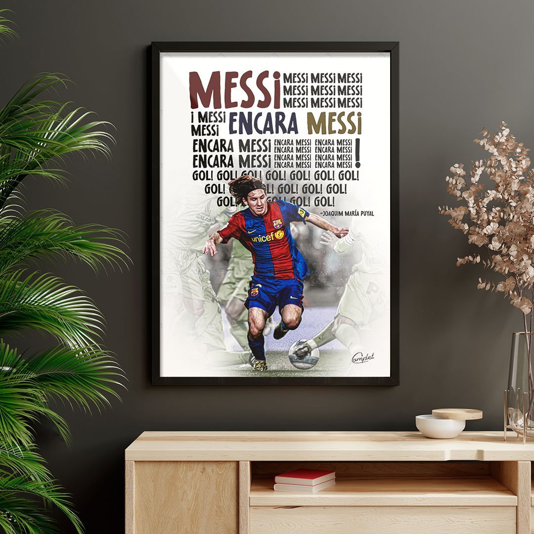 Quadro Messi Narração Histórica Encara Messi Barcelona - 3