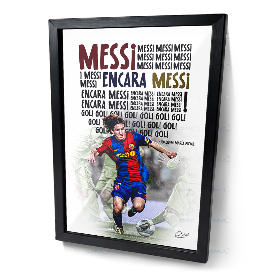 Quadro Messi Narração Histórica Encara Messi Barcelona