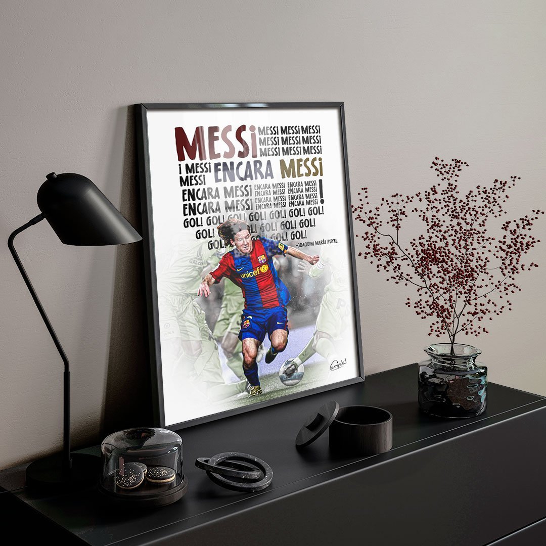 Quadro Messi Narração Histórica Encara Messi Barcelona - 4