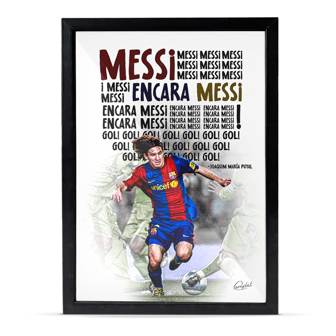 Quadro Messi Narração Histórica Encara Messi Barcelona - 2