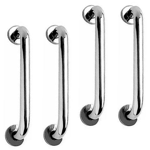 Alça de Apoio 30cm Kit 4 Unidades Barra Inox Idoso Cadeirante Deficiente Banheiro Box Corrimao Supor