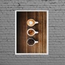 Ver imagem 1 de Quadro Rústico Xícaras Com Café 24x18cm - com vidro:Madeira preta