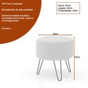 Ver imagem 4 de Puff Redondo 40cm Yuna Bouclé Off White - Sallar Home