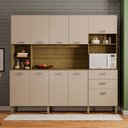 Ver imagem 1 de Armário de Cozinha com Balcão July 10 Portas 2 Gavetas Freijó/vanilla - Pnr Móveis