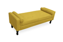 Ver imagem 1 de Recamier Calçadeira Fênix Baú Estofado Quarto Queen 160cm Suede Amarelo