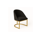 Ver imagem 2 de Cadeira Jantar Meia Lua Base Metal Gold Veludo Preto - Montanaris Decor