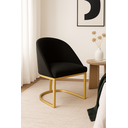 Ver imagem 2 de Cadeira Jantar Meia Lua Base Metal Gold Veludo Preto - Montanaris Decor