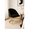 Cadeira Jantar Meia Lua Base Metal Gold Veludo Preto - Montanaris Decor - 2