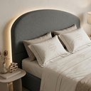 Ver mais imagens de Cabeceira Cama Box Queen Colli 160cm Estofada Orgânica Moderna Bouclê Cinza Escuro - Abmaza