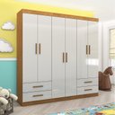 Ver imagem 1 de Guarda-Roupa 6 Portas 4 Gavetas Infantil Perola Off White/Cinamomo