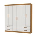 Ver imagem 3 de Guarda-Roupa 6 Portas 4 Gavetas Infantil Perola Off White/Cinamomo