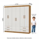 Ver imagem 5 de Guarda-Roupa 6 Portas 4 Gavetas Infantil Perola Off White/Cinamomo