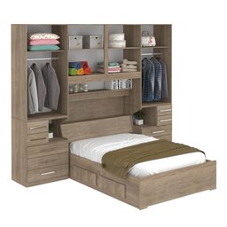 Dormitório Queen Size sem Cama 1223S Castanho - 2