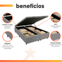 Ver imagem 4 de Cama Box com Baú King 1,93m Prince Suede Cinza