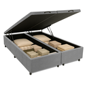 Ver imagem 1 de Cama Box com Baú King 1,93m Prince Suede Cinza