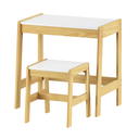 Ver imagem 3 de Conjunto Mesa Escrivaninha Penteadeira + Banqueta Infantil Madeira Freijó/branco