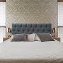 Ver imagem 2 de Cabeceira Solteiro Capitonê Luna Suede Liso Cinza 90 X 60 RBL