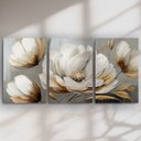 Ver imagem 2 de Quadro Decorativo Flor Branca Kit 3 Quadros