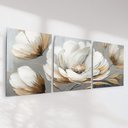Ver imagem 1 de Quadro Decorativo Flor Branca Kit 3 Quadros