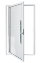 Ver imagem 1 de Porta Pivotante Alumínio Lambril Visione c/Puxador D.Branco 120 Brimak