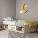 Ver imagem 1 de Cama Solteiro Porta de Correr 3D 3 Nichos MDP Fox