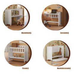Mini Berço Moises 4 em 1 Moderno + Mosquiteiro e Colchão - 5