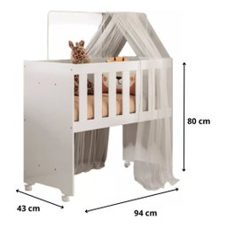 Mini Berço Moises 4 em 1 Moderno + Mosquiteiro e Colchão - 3