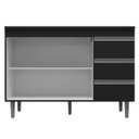 Ver imagem 2 de Balcão de Pia 2 Portas Andréia 100 Cm Preto sem Tampo Ajl Móveis