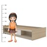 Cama Infantil Solteiro Porta de Correr 3D 3 Nichos MDP Domi - 4
