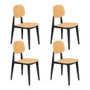 Ver imagem 1 de Kit 4 cadeiras de jantar cozinha tela retrô Joana Nude Bege