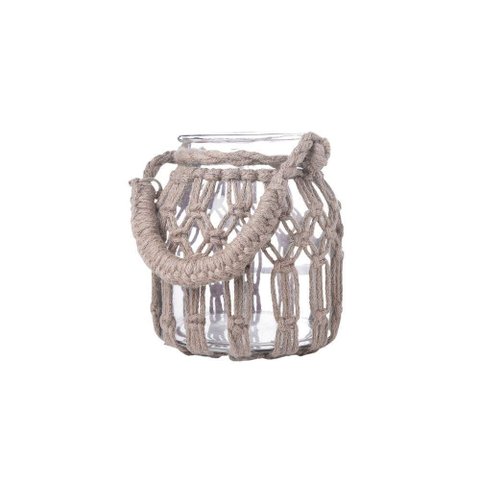 Vaso em Vidro com Fibra Sintética Bahamas L'Hermitage 21,5x23cm