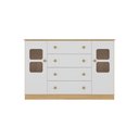 Ver imagem 7 de Cômoda Infantil 125cm 2 Portas com Vidro e 4 Gavetas Brisa Multimóveis Mp4429 Madeirado/branco