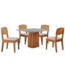 Ver imagem 2 de Mesa de Jantar Eloise 90cm Tampo Mdf Vidro com 4 Cadeiras Copper Premium Moderna Mobília