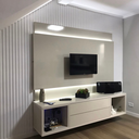 Ver imagem 1 de Kit 8 Placas Painel Ripado Revestimento de Parede Original Flexivel Impermeavel 50cmx50cm 3d Pvc