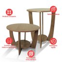 Ver imagem 5 de Kit Mesa de Canto para Sala Canadá com Base Clássica Curva Castanho - Arkell