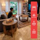 Ver imagem 3 de Kit Mesa de Canto para Sala Canadá com Base Clássica Curva Castanho - Arkell