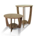 Ver imagem 2 de Kit Mesa de Canto para Sala Canadá com Base Clássica Curva Castanho - Arkell