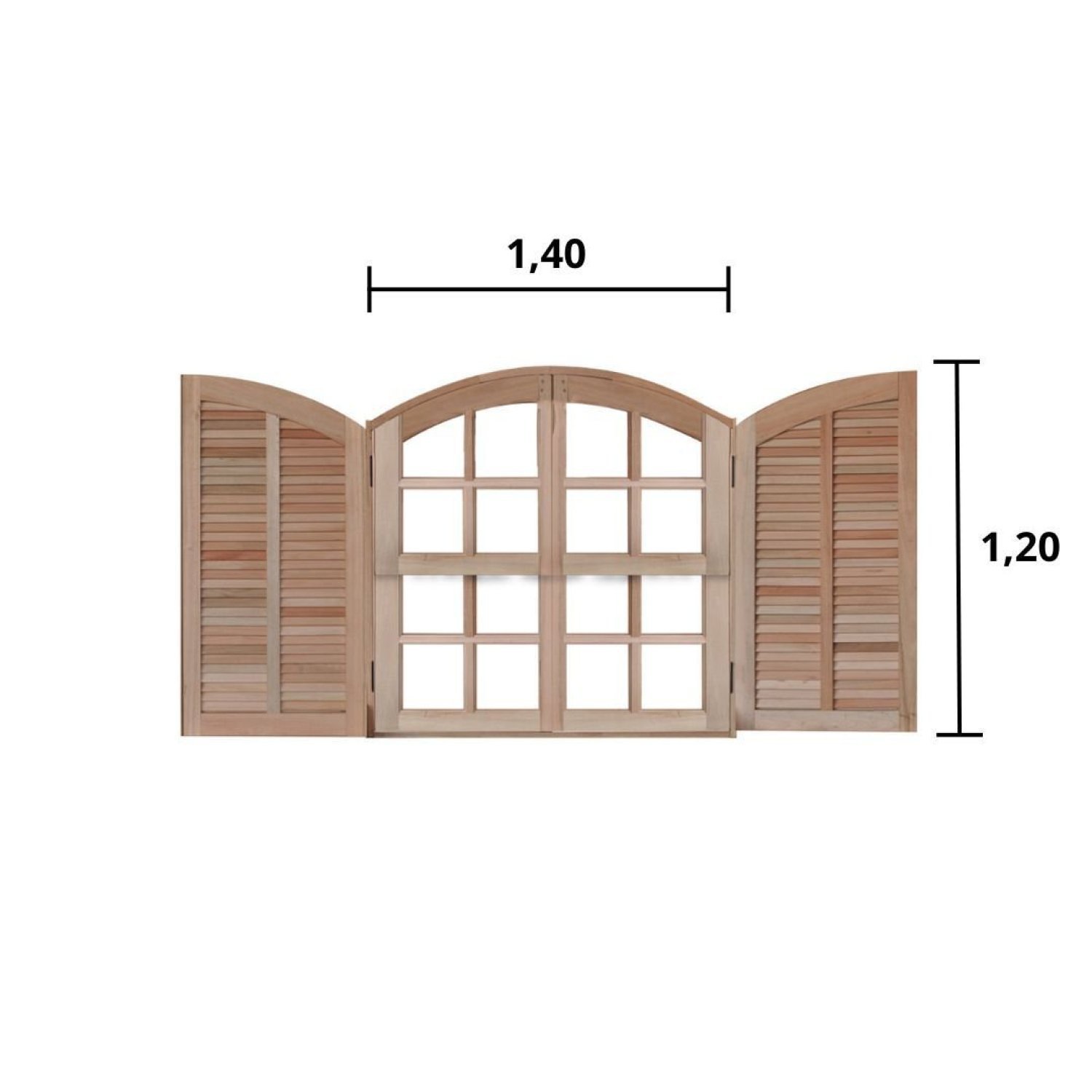 Janela de Madeira Guilhotina 140x120cm 4 Folhas Rodam  - 3