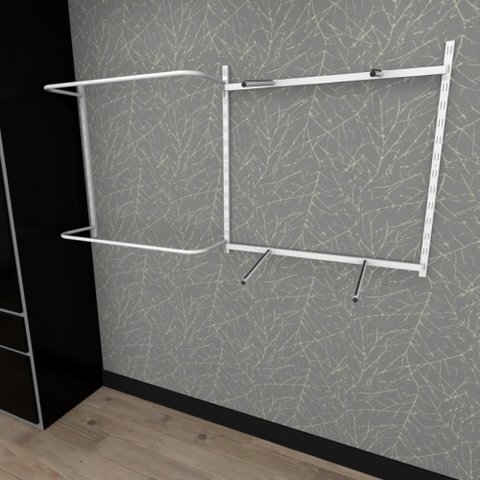 Arara de Roupas Closet Quarto com 11 Peças Regulável 200x100 Cm Cor Branco Modelo Clst1p123