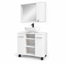 Ver imagem 4 de Kit Gabinete Premium com Rodízios e Espelheira para Banheiro Cannes:Gab. Branco + Esp. Branco