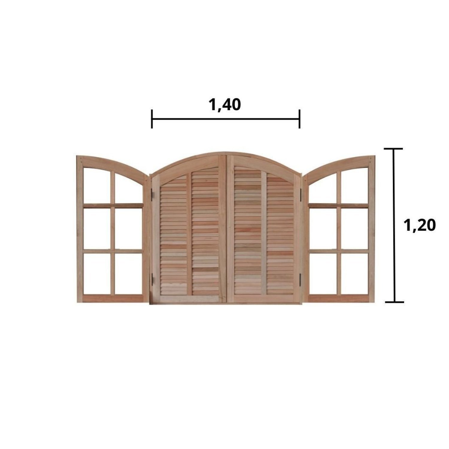 Janela de Madeira de Abrir 140x120cm 4 Folhas Rodam  - 2