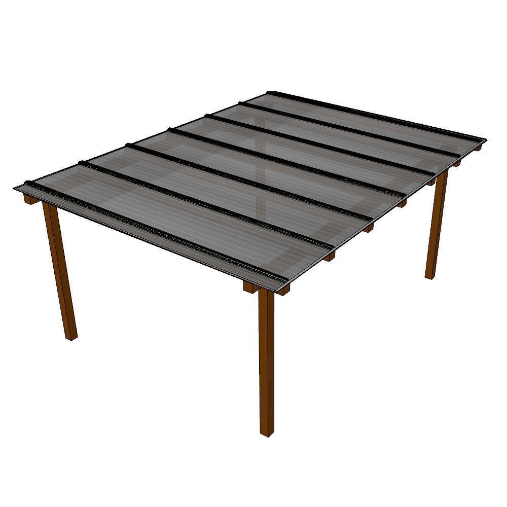 Kit Policarbonato Cinza Refletivo 6mm 4,00m X 3,00m - Perfis Naturais - 1