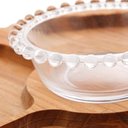 Ver imagem 3 de Petisqueira de Madeira Teca C/bowl de Cristal 28x6cm