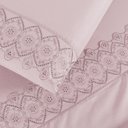 Ver imagem 1 de Jogo Cama Solteiro Cherry Bordado Inglês 3 Pçs Rosa
