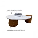 Ver imagem 6 de Mesa de Centro Orbita Redonda Marmore Branco Extra Madeira 110cm Branco