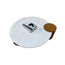 Ver imagem 2 de Mesa de Centro Orbita Redonda Marmore Branco Extra Madeira 110cm Branco