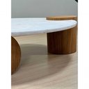 Ver imagem 7 de Mesa de Centro Orbita Redonda Marmore Branco Extra Madeira 110cm Branco